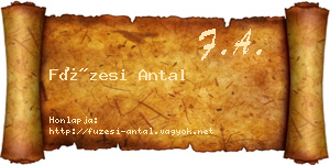 Füzesi Antal névjegykártya
